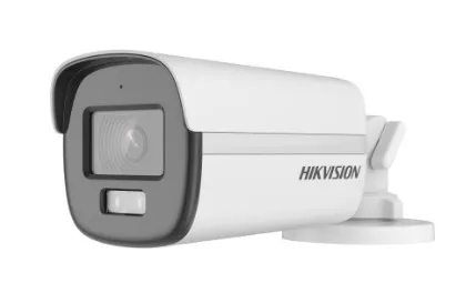 Cámara Bala Hikvision DS-2CE12DF0T-LFS 2MP – ColorVu, Luz Híbrida, Micrófono, IP67
