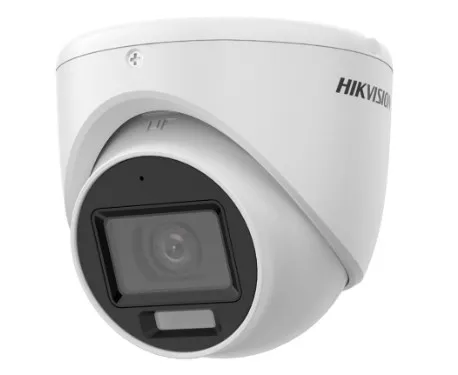 CÁMARA TIPO TORRETA HIKVISION DS-2CE76K0T-LMFS – 3K, audio, luz híbrida, lente fija, IR 30 m