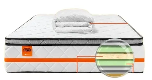 Combo Colchón Power Cromo Pro 100 + Protector – 100x190 cm, con pillow y tecnología antitransferencia