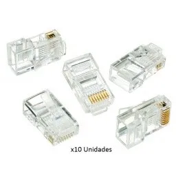 Pack de 10 Conectores RJ45 Cat5 para Cable Multifilar – Terminal de 2 Puntas