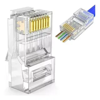 Pack de 10 Conectores RJ45 Cat5 para Cable Multifilar – Terminal de 2 Puntas