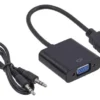 CONVERTIDOR DE HDMI A VGA CON AUDIO – Adaptador compacto, señal HD y salida 3.5 mm