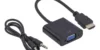 CONVERTIDOR DE HDMI A VGA CON AUDIO – Adaptador compacto, señal HD y salida 3.5 mm