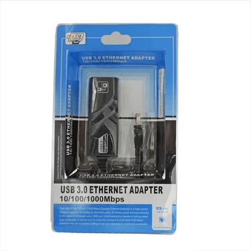 CONVERTIDOR USB 3.0 A RJ45 LAN GIGABIT – Alta velocidad, sin drivers, plug & play