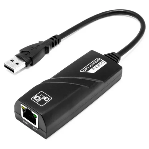 CONVERTIDOR USB 3.0 A RJ45 LAN GIGABIT – Alta velocidad, sin drivers, plug & play