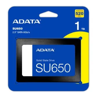 Disco de estado sólido ADATA Ultimate SU650 1TB – 2.5", SATA 6Gb/s, NAND 3D, hasta 520MB/s