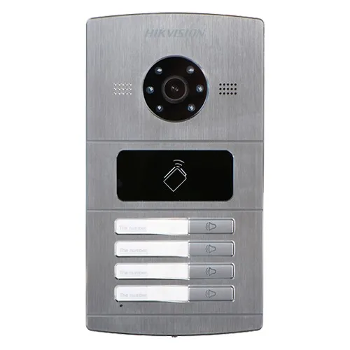 Frente de Calle IP Hikvision DS-KV8402-IM – 4 Puertos, Cámara 1.3MP, Visión Nocturna, IP65