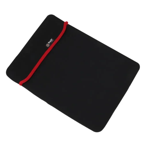 Funda reversible para laptop 15.6" BASIK TECH – Neopreno grueso, doble faz rojo/negro, protección antigolpes