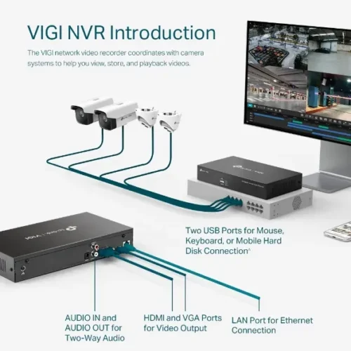 Grabador NVR TP-Link VIGI NVR1008H 8 canales, H.265+, hasta 10TB, 5MP