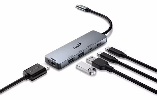 Hub Genius 5 Puertos 2 Usb 3.0-Hdmi-Usb Tipo C-Pd