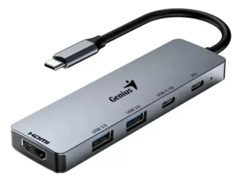 Hub Genius 5 Puertos 2 Usb 3.0-Hdmi-Usb Tipo C-Pd