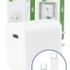 Adaptador Cargador Celular Tipo C 3A 20W con Cable 1M – Blanco