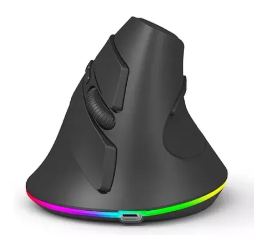 Mouse Vertical Recargable RGB 7D – Ergonómico, Inalámbrico y Personalizable
