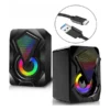 Parlantes USB RGB Jaltech para PC x2 – 6W, Bajo Reforzado, Luz LED, Control de Volumen