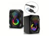 Parlantes USB RGB Jaltech para PC x2 – 6W, Bajo Reforzado, Luz LED, Control de Volumen