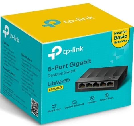 Switch TP-Link LS1005G de 5 puertos Gigabit 10/100/1000 Mbps