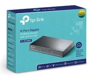 Switch de Escritorio Gigabit 8 Puertos PoE+ Plug & Play 64W QoS