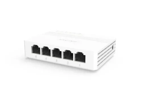 Switch de Escritorio Hikvision DS-3E0505D-E 5 Puertos Gigabit – Plug & Play, Compacto y Eficiente