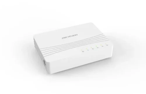 Switch de Escritorio Hikvision DS-3E0505D-E 5 Puertos Gigabit – Plug & Play, Compacto y Eficiente