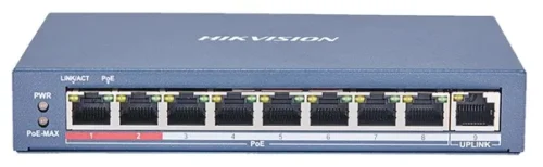 Switch PoE No Administrable Hikvision DS-3E0109P-E/M(B) – 8 Puertos Fast Ethernet, Largo Alcance, 60W