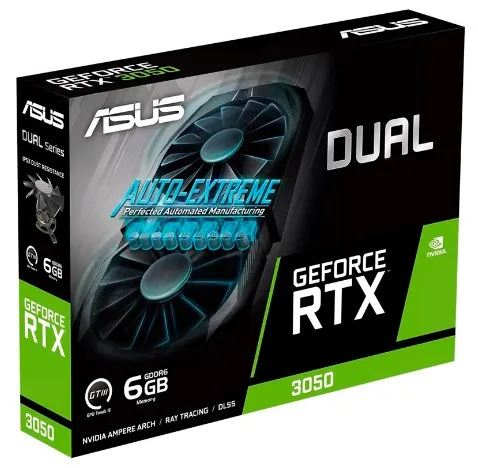 Tarjeta Gráfica ASUS Dual GeForce RTX 3050 OC 6GB GDDR6 | Compacta, Potente y Lista para Ray Tracing