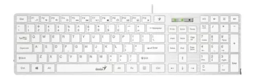 Teclado SlimStar 126 USB Alámbrico Multimedia – Blanco con Teclas de Acceso Rápido