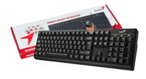 Teclado Genius Smart KB-100 USB con Tecla AI Copilot, Resistente a Derrames