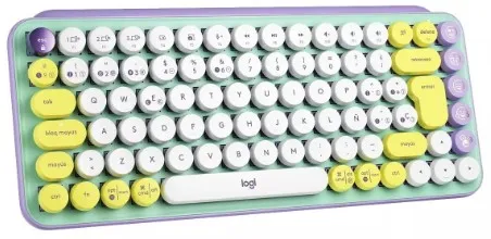 Teclado Mecánico Inalámbrico Logitech POP Keys Lila, Emojis y Bluetooth 5.1