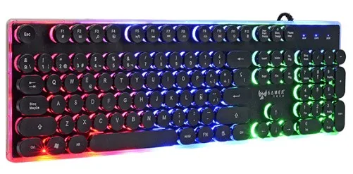 Teclado Gamer JALTECH GT700T – USB, Iluminación LED RGB, 105 teclas, Antiderrame