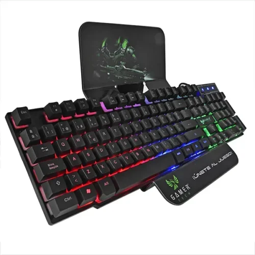 Teclado Gamer JALTECH GT600T – Metálico, USB, Iluminación LED RGB, 105 teclas