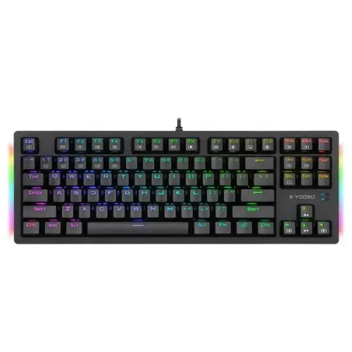 Teclado USB RGB Crystal K620 Jaltech – Retroiluminado, 104 Teclas Suaves, Panel de Cristal
