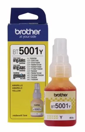 Tinta Brother Amarilla BT5001 Original – Ultra Alto Rendimiento 5000 Páginas