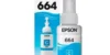 Tinta Epson 664 Cian Original, 70 ml, Para Impresoras EcoTank