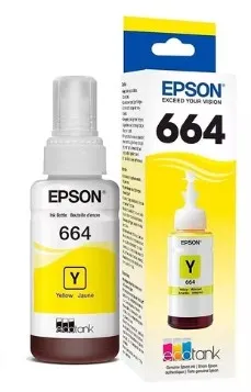 Tinta Epson 664 Amarilla Original, 70 ml, Para Impresoras EcoTank