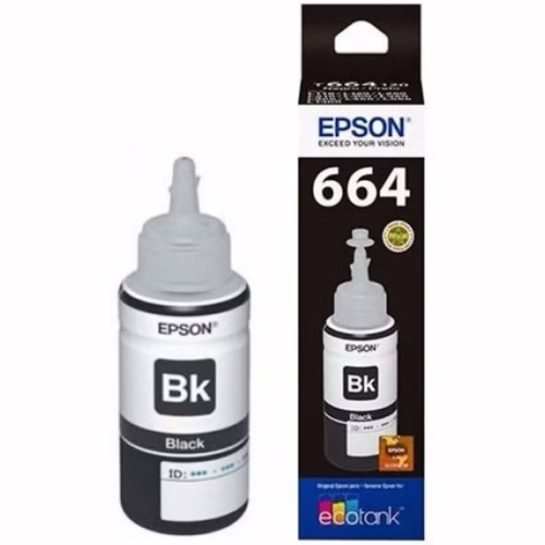 Tinta Epson 664 Negra Original, 70 ml, Para Impresoras EcoTank