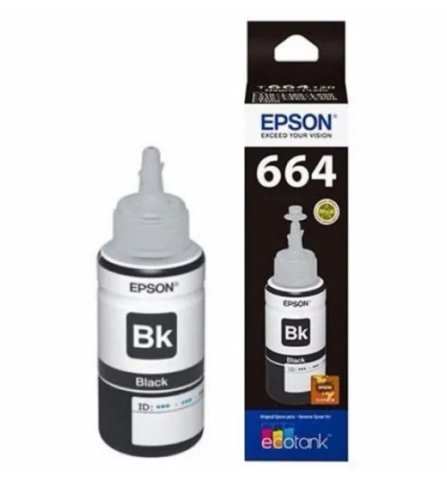 Tinta Epson 664 Negra Original, 70 ml, Para Impresoras EcoTank